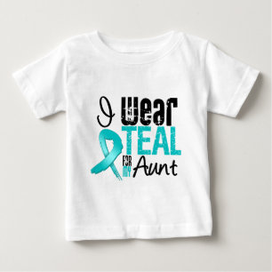 T-shirt Eu Visto Fita Teal Para Minha Tia