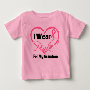T-shirt Eu visto o cancro da mama cor-de-rosa da avó da