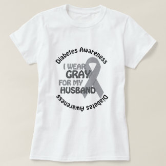 T-shirt Eu visto o cinza para meu diabetes Awar do apoio