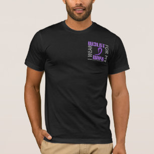 T-shirt Eu visto o linfoma de Hodgkin violeta da esposa 46