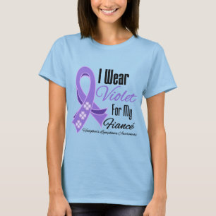 T-shirt Eu visto o linfoma Fiancé de Hodgkin violeta