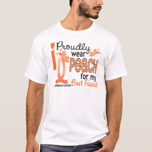 T-shirt Eu visto o pêssego para meu cancer uterina do