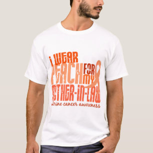 T-shirt Eu visto o pêssego para o cancer uterina da sogra