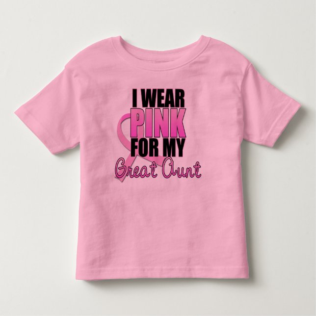 T-shirt Eu visto o rosa para minha grande tia - cancro da (Frente)