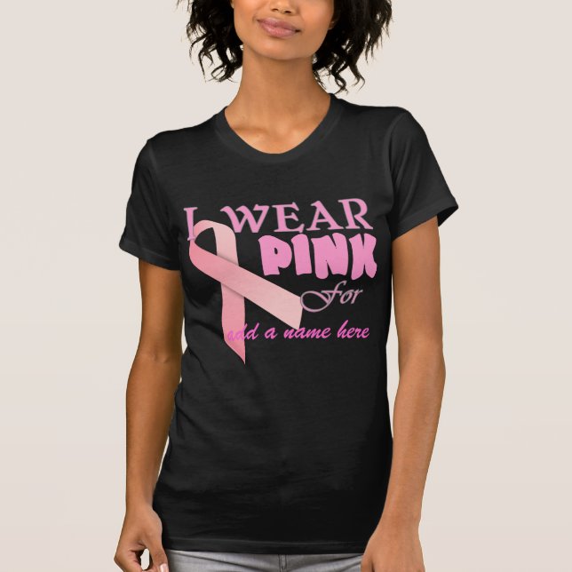 T-shirt Eu visto o rosa para Tempate conhecido para o (Frente)