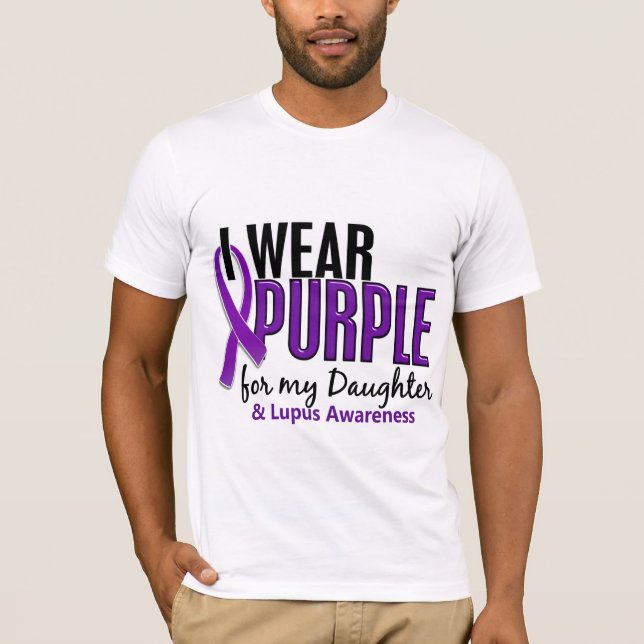 T-shirt Eu visto o roxo para meu lúpus da filha 10 (Frente)