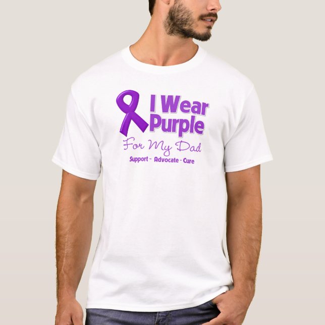 T-shirt Eu visto o roxo para meu pai (Frente)