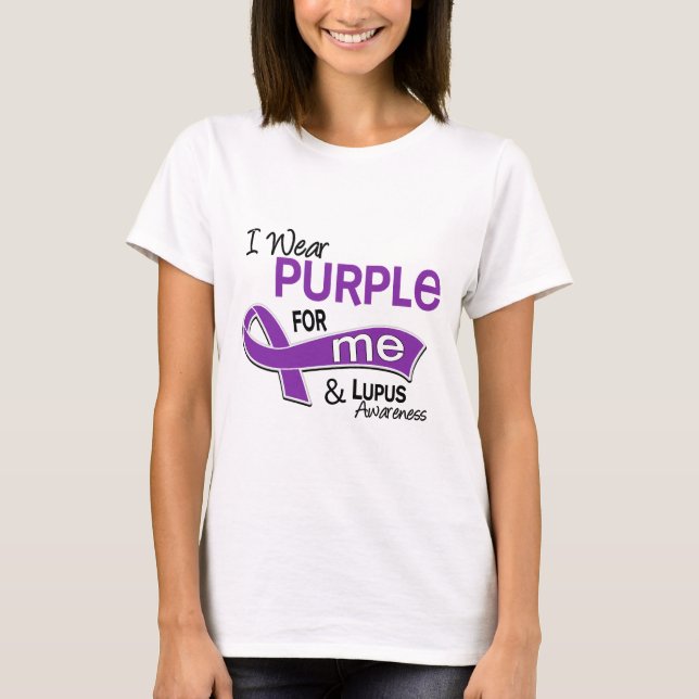 T-shirt Eu visto o roxo para mim o lúpus 42 (Frente)