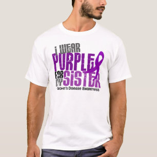 T-shirt Eu visto o roxo para minha doença de Crohn da irmã