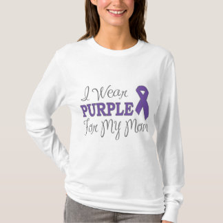 T-shirt Eu visto o roxo para minha mamã (a fita roxa)