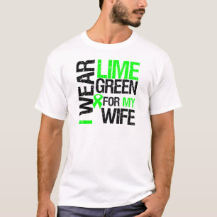 T-shirt Eu visto o verde limão para meu linfoma da esposa