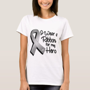 T-shirt Eu visto uma fita cinzenta para meu herói