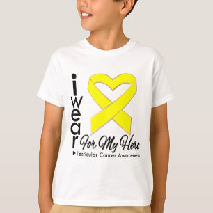 T-shirt Eu visto uma fita para meu herói - cancer