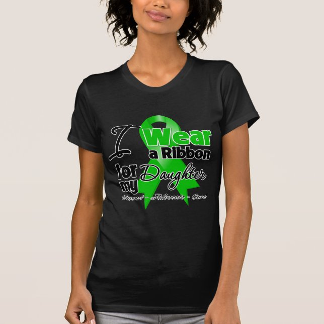 T-shirt Eu visto uma fita verde para minha filha (Frente)