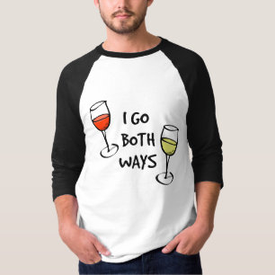 T-shirt Eu vou ambos os vidros de vinho das maneiras