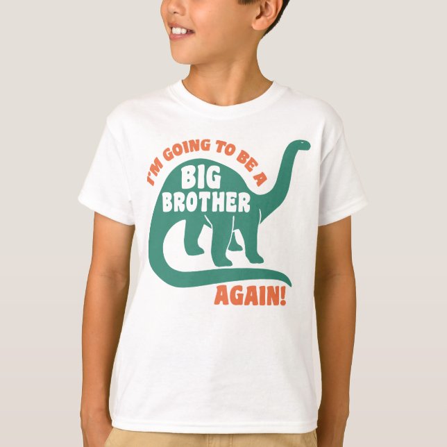 T-shirt Eu vou ser um grande irmão de novo Dinossauro (Frente)