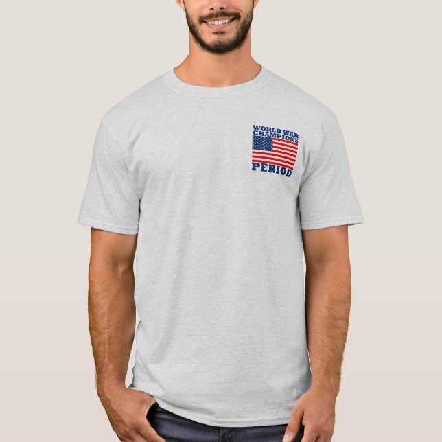 T-shirt EUA, campeões da guerra mundial, período (Frente)