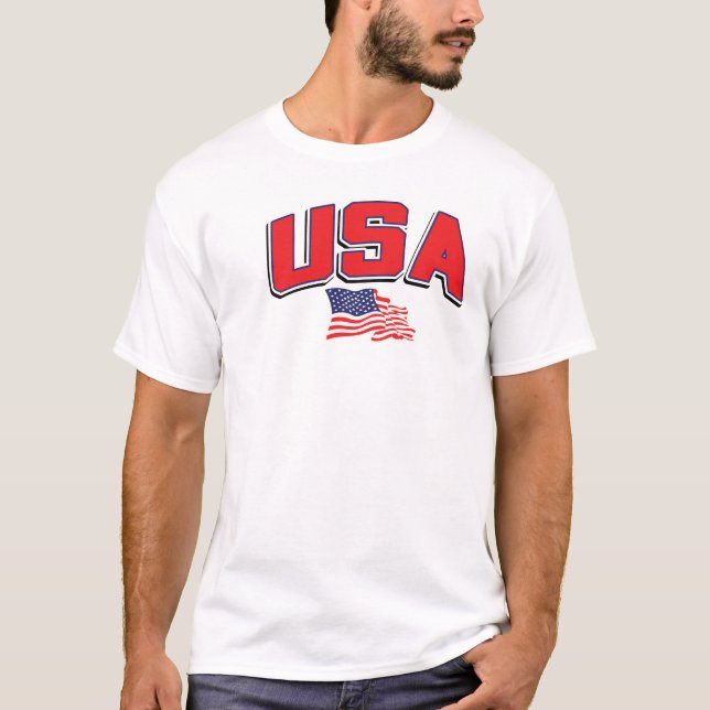 T-shirt EUA com bandeira americana (Frente)