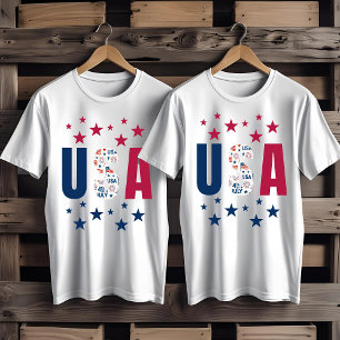 T-Shirt EUA de 4 de julho com estrelas