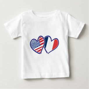 T-shirt EUA e corações do amor de France