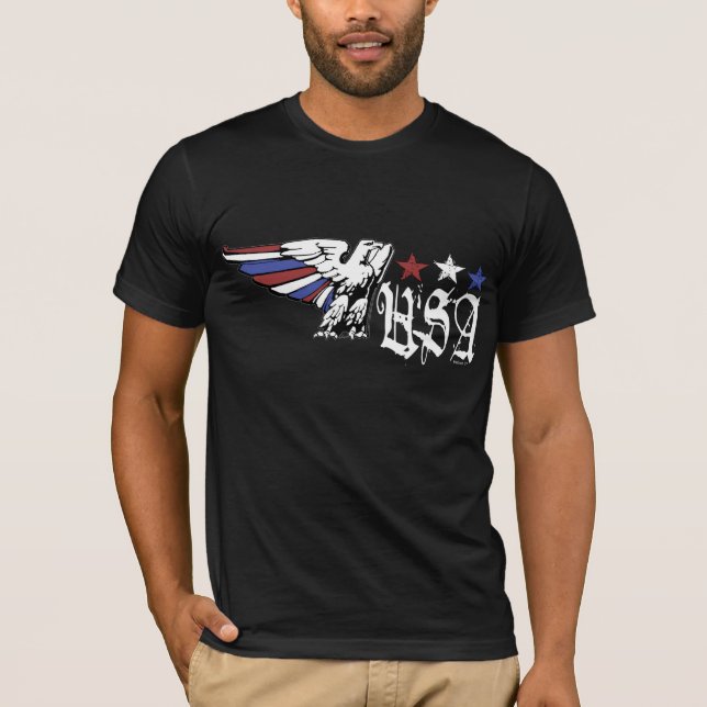 T-shirt EUA Eagle (escuro) (Frente)