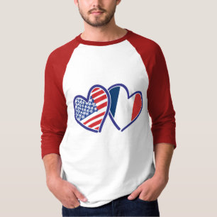 T-shirt EUA França Love Hearts