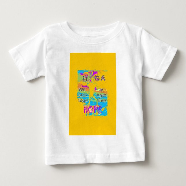 T-shirt EUA Hope: Design Texturizada Colorida (Frente)