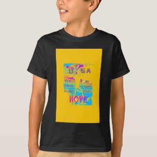 T-shirt EUA Hope: Design Texturizada Colorida
