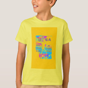 T-shirt EUA Hope: Design Texturizada Colorida