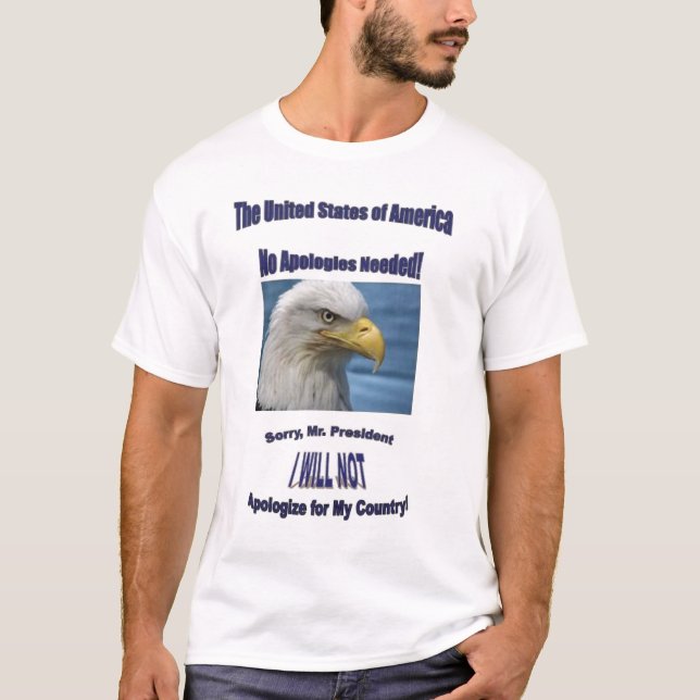 T-shirt EUA nenhumas desculpas (Frente)