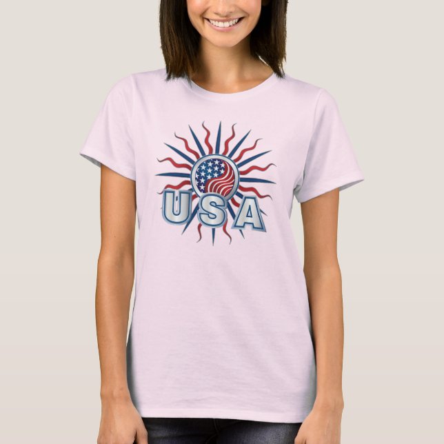 T-shirt EUA Starburst Yin Yang (Frente)
