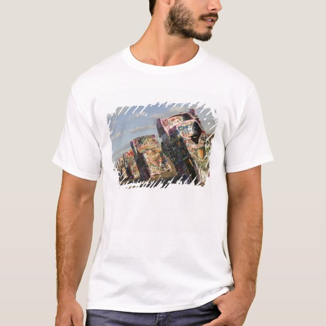 T-shirt EUA, TEXAS, Área de Panhandle, Amarillo: Cadillac (Frente)