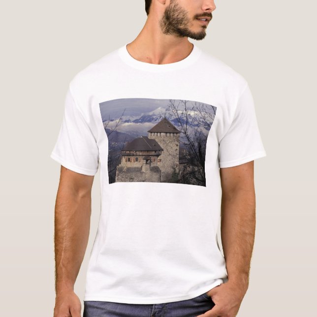 T-shirt Europa, Liechtenstein, Vaduz. Vaduz Castle, (Frente)