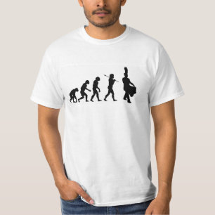 T-shirt Evolução de um baterista do Snare (branco básic