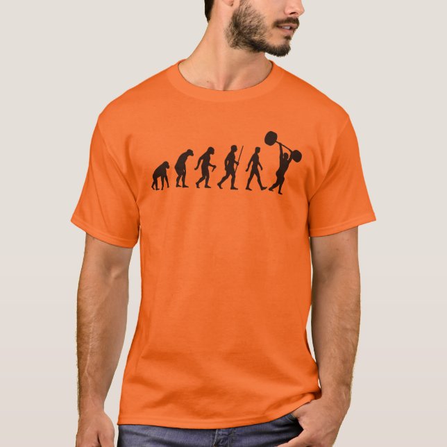 T-shirt Evolução do homem - Weightlifter (Frente)