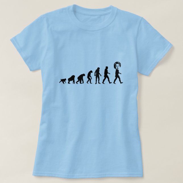 T-shirt Evolução humana Hillary Clinton (Frente do Design)