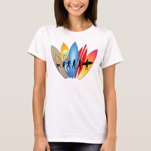 T-shirt Evolução surfando