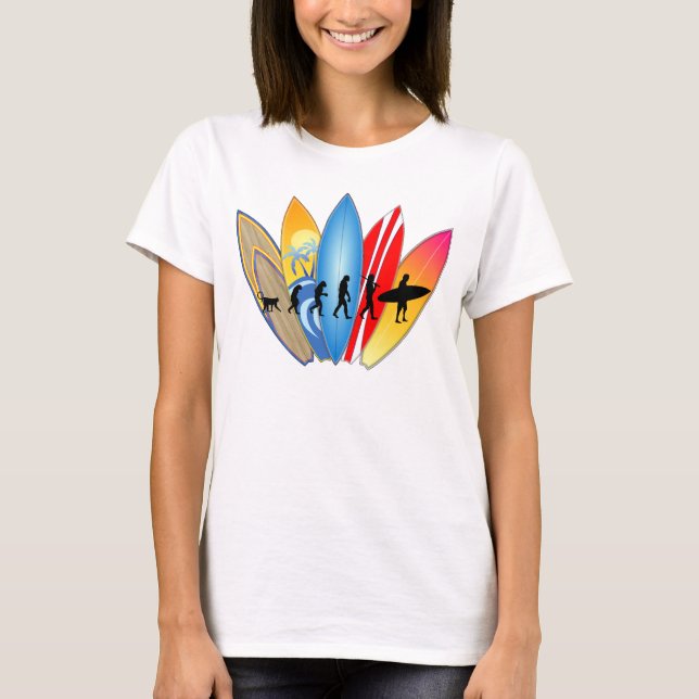 T-shirt Evolução surfando (Frente)