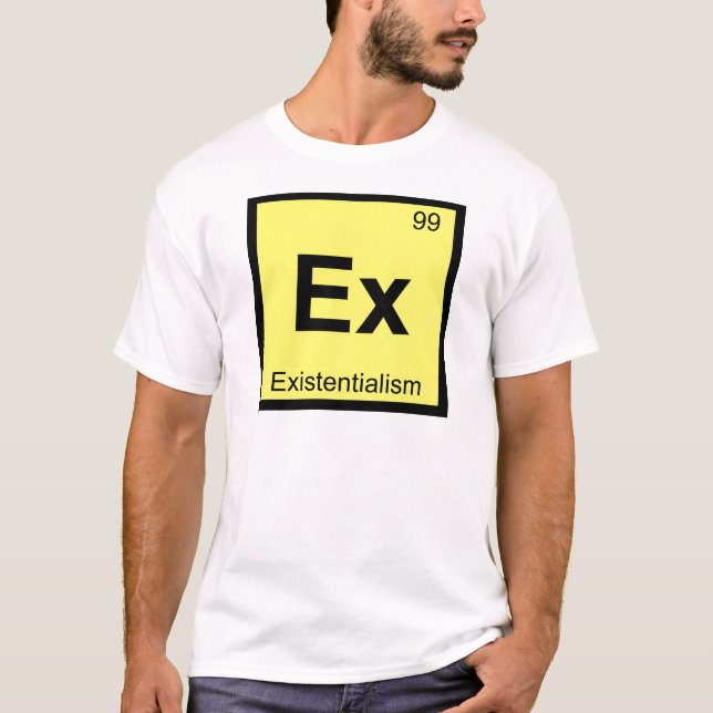 T-shirt Ex - mesa periódica da química do Existentialism (Frente)