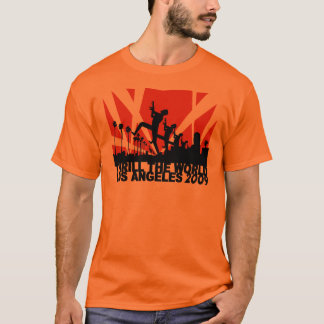 T-shirt Excite a laranja 2009 do ~ de Los Angeles do mundo