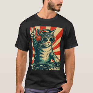 T-shirt exclusiva do Gatinho de Gato DJ, T-shir Gr