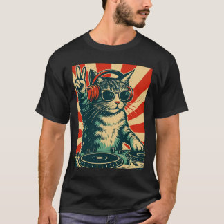 T-shirt exclusiva do Gatinho de Gato DJ, T-shir Gr