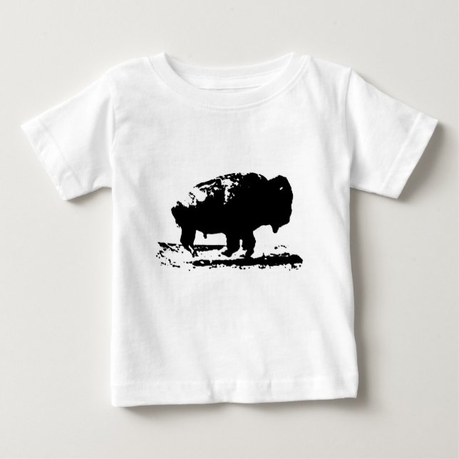 T-shirt Executando Buffalo Bison Pop Art (Frente)