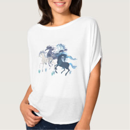 T-shirt Executando Unicorns elegante no topo