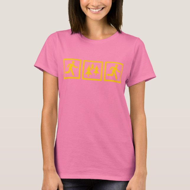 T-shirt Executar Womens de Execução da Floresta (Frente)