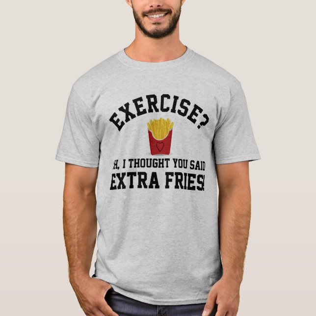T-shirt Exercício de Comidas Francesas Extra Não-Funerária (Frente)
