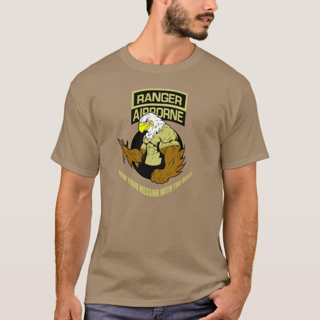 T-shirt Exército Ranger Airborne "Mensagem com o Melhor" (Frente)