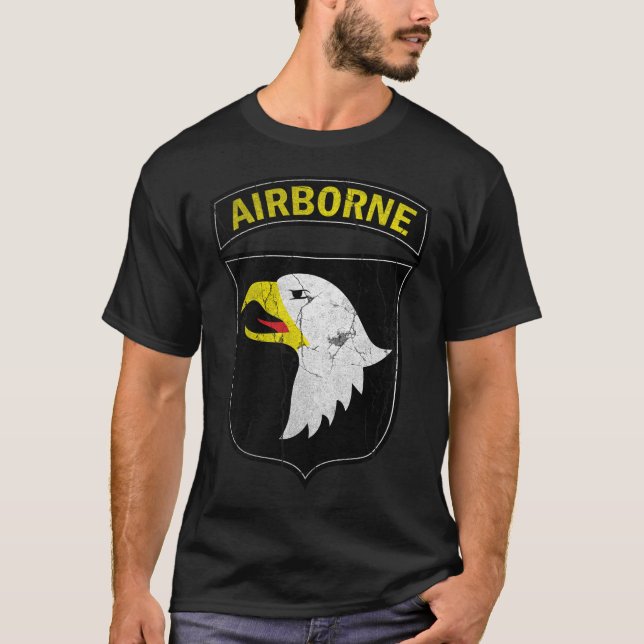 T-shirt Exército transportado por via aérea 101 Eagle (Frente)