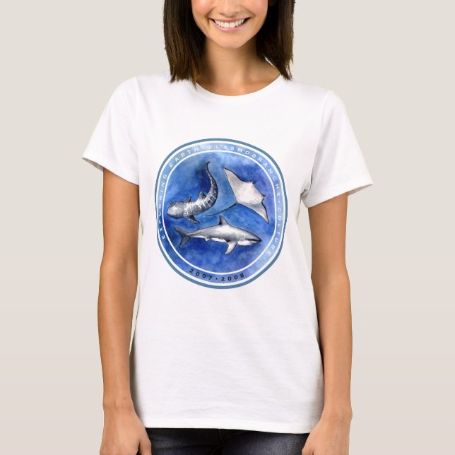 T-shirt Explorando a Terra, Elasmobrânquios e Cultura (Frente)