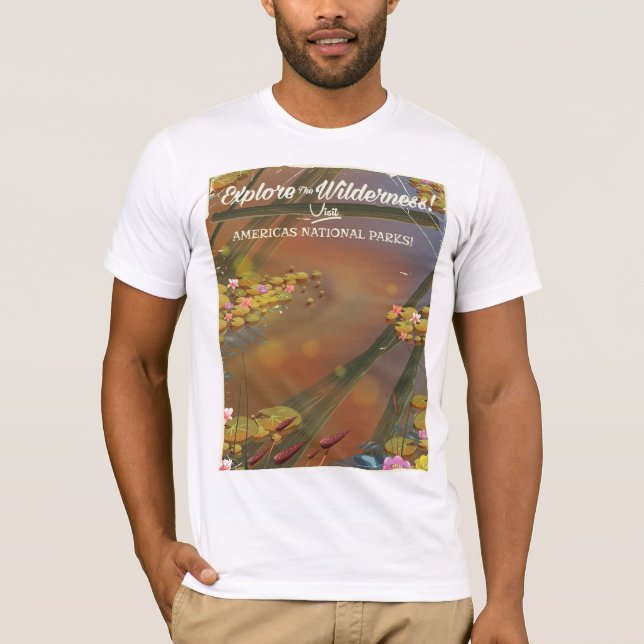 T-shirt Explore a Natureza Selvagem! Visite os EUA (Frente)